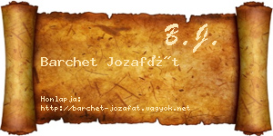 Barchet Jozafát névjegykártya